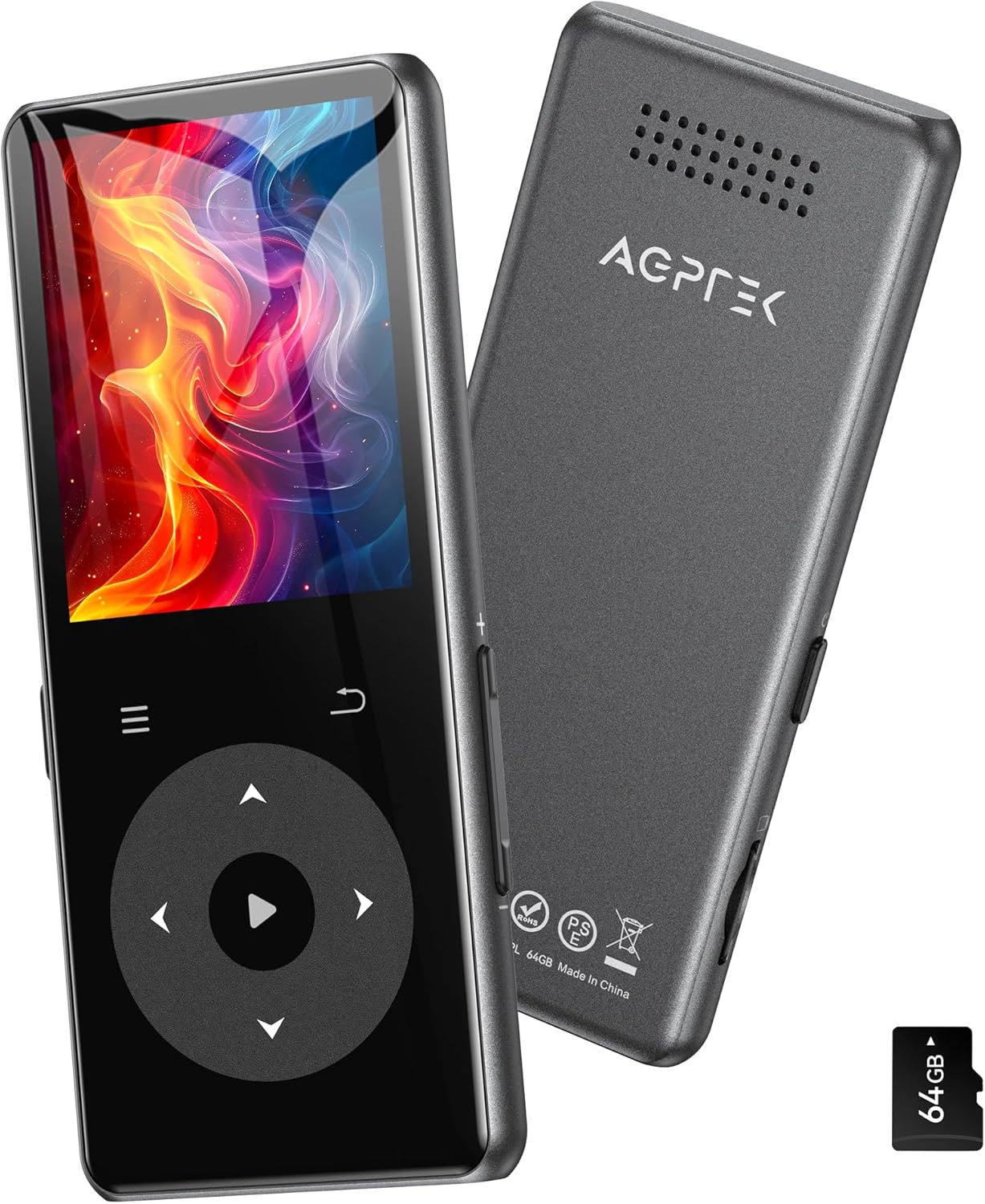 AGPTEK MP3-Player 64GB mit Bluetooth 5.4 und Metallgehäuse
